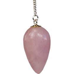  Pendentif Goutte en Quartz rose 