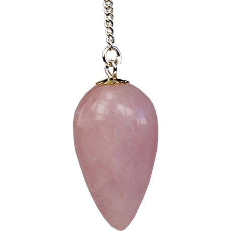  Pendentif Goutte en Quartz rose 