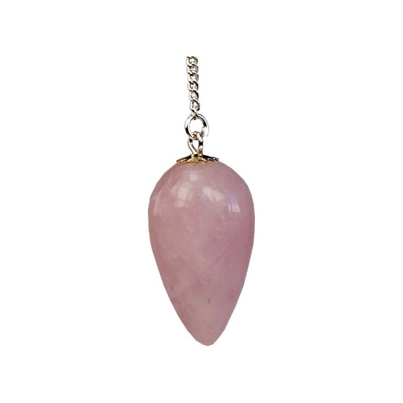  Pendentif Goutte en Quartz rose 