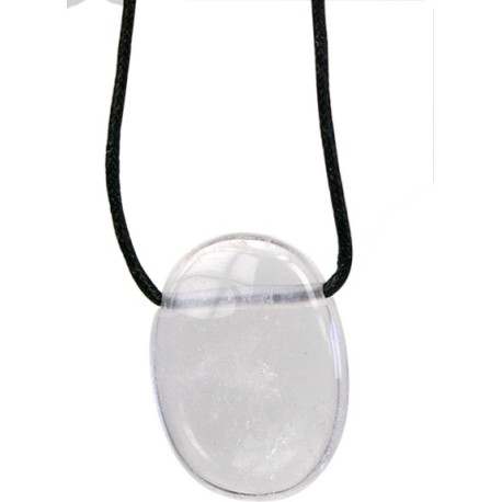  Pendentif pierre ovale percée - Cristal de roche 