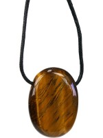  Pendentif pierre ovale percée - Oeil de tigre 