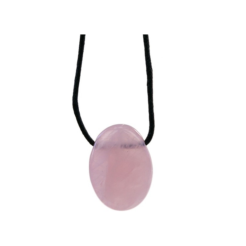  Pendentif pierre ovale percée - Quartz rose 