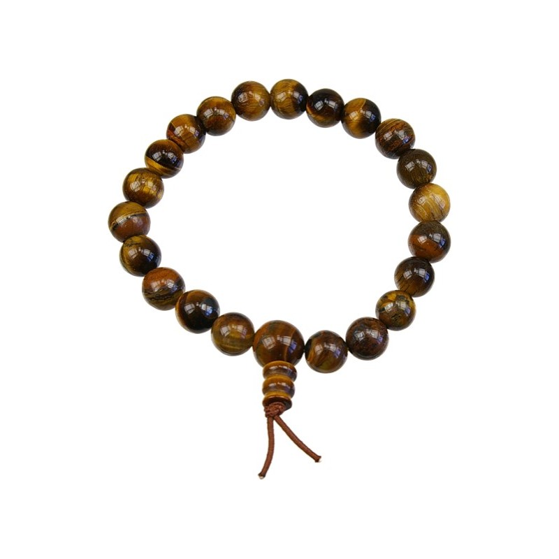  Bracelet mala tibétain - Oeil de tigre 