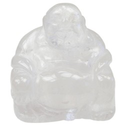 Bouddha Rieur Assis 4 cm - Cristal de roche