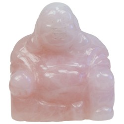 Bouddha Rieur Assis 4 cm - Quartz rose