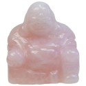 Bouddha Rieur Assis 4 cm - Quartz rose