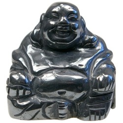 Bouddha Rieur Assis 4 cm - Hematite