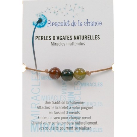  Bracelet de la chance - Perles d'Agates Naturelles 