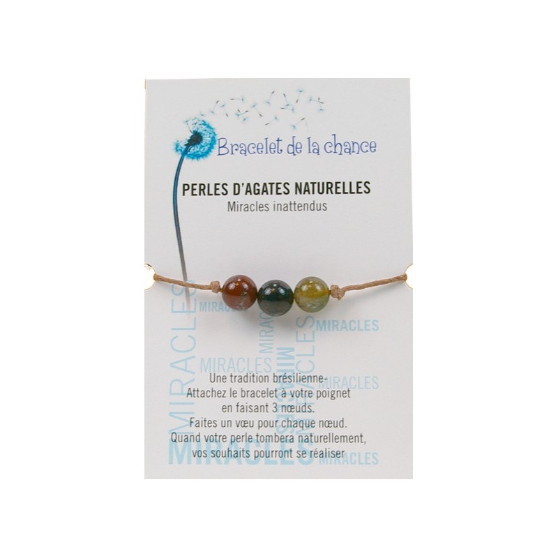  Bracelet de la chance - Perles d'Agates Naturelles 