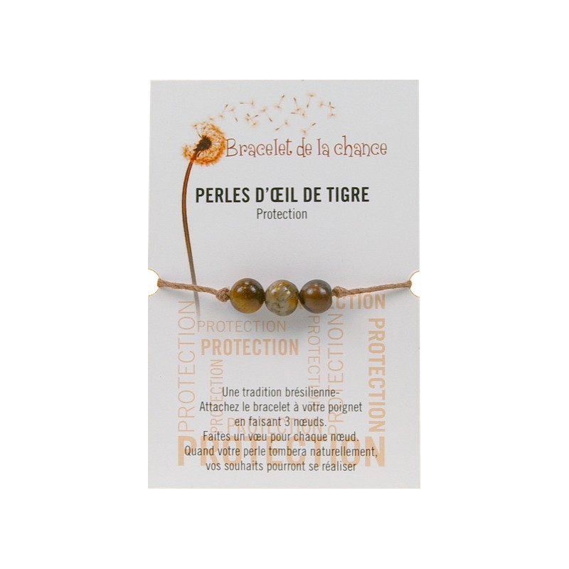  Bracelet de la chance - Perles d' Oeil de Tigre 