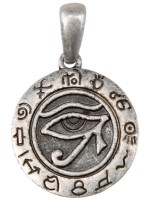  Pendentif Argenté Rond - Oeil d' Horus 