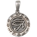  Pendentif Argenté Rond - Oeil d' Horus 