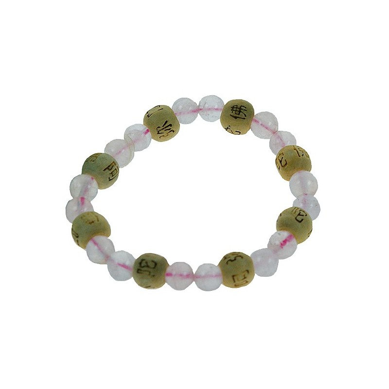  Bracelet perles de karma - Quartz rose 