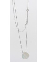 Collier argent avec goutte briolette Pierre de Lune 13 mm