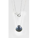 Collier argent avec goutte briolette Labradorite 13 mm