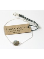 Bracelet en argent, coussin de Labradorite 7 mm