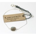 Bracelet en argent, coussin de Labradorite 7 mm