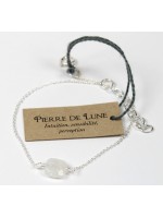 Bracelet en argent, coussin de Pierre de Lune 7 mm