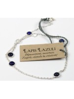 Bracelet en argent avec pierres de Lapis Lazuli de 4 mm
