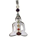 Pendentif Bouddha Argent et Pierres des Chakras