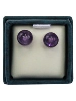 Boucles d'oreilles perle d'améthyste - 6 mm - lot de 2 paires