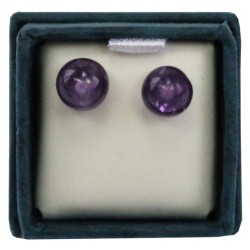 Boucles d'oreilles perle d'améthyste - 6 mm - lot de 2 paires