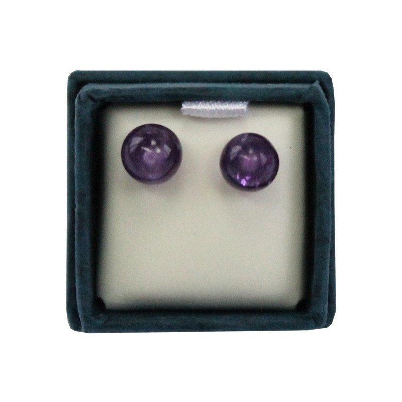 Boucles d'oreilles perle d'améthyste - 6 mm - lot de 2 paires