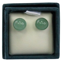 Boucles d'oreilles perle d'aventurine - 6 mm - lot de 2 paires