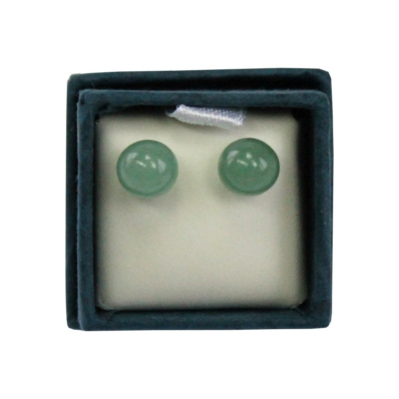 Boucles d'oreilles perle d'aventurine - 6 mm - lot de 2 paires