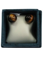 Boucles d'oreilles perle d'oeil de tigre - 6 mm - lot de 2 paires
