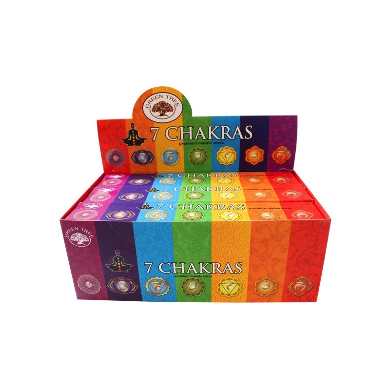 Encens Green Tree 7 Chakras 15 grammes - Lot de 12