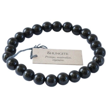 Bracelet perles rondes shungite