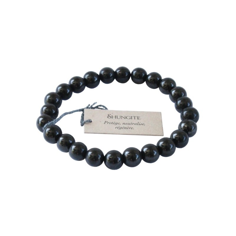 Bracelet perles rondes shungite