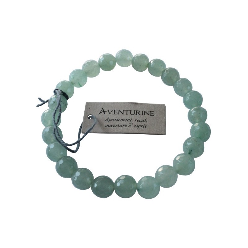 Bracelet pierres rondes facettées Aventurine - lot de 3