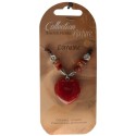 Collier pendentif coeur et perles baroques - Cornaline - lot de 6