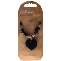 Collier pendentif coeur et perles baroques - Onyx - lot de 6