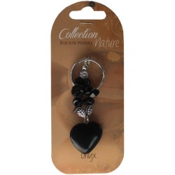 Porte-clef coeur et pierres baroques - Onyx - Lot de 6