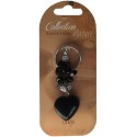 Porte-clef coeur et pierres baroques - Onyx - Lot de 6