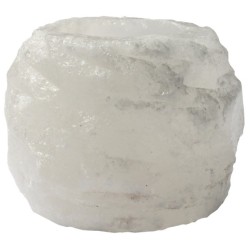 Bougeoir cristal de sel blanc - roc 400 gr