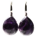 Boucles d'oreille pierre bombée Améthyste