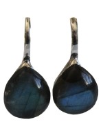 Boucles d'oreille pierre bombée Labradorite