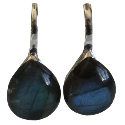 Boucles d'oreilles pierre bombée Labradorite