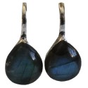 Boucles d'oreille pierre bombée Labradorite