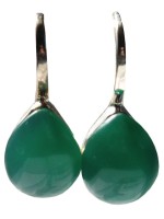 Boucles d'oreille pierre bombée Onyx vert