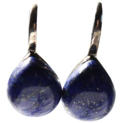 Boucles d'oreilles pierre bombée Lapis Lazuli