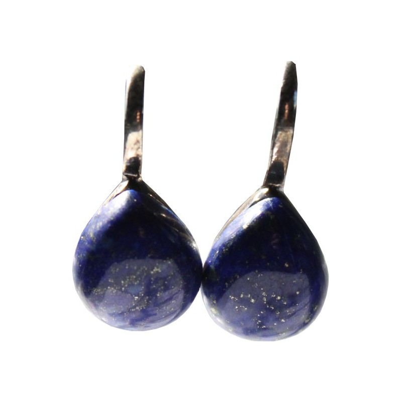 Boucles d'oreille pierre bombée Lapis Lazuli