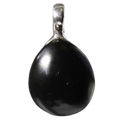 Pendentif pierre bombée Onyx noir