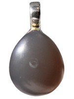 Pendentif pierre bombée Agate grise