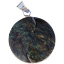 Pendentif yin yang obsidienne manta huichol - modèle rond