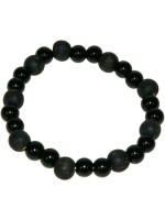  Bracelet perles de karma - Onyx / Bois Noir 